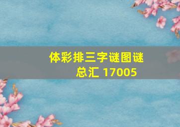 体彩排三字谜图谜总汇 17005